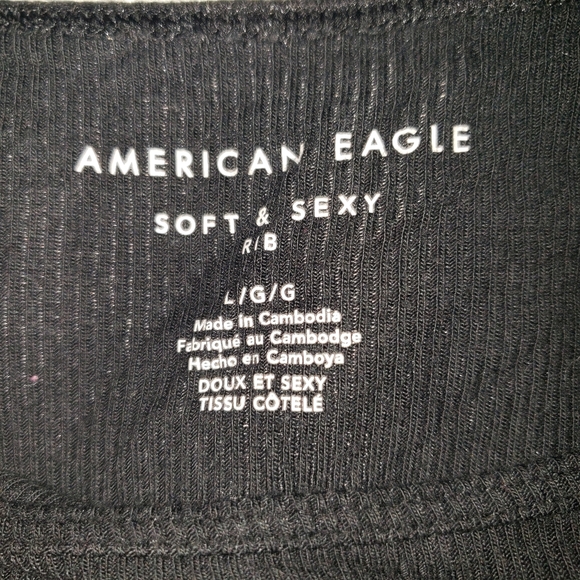 American Eagle Soft and Sexy Sport top  crop top Large Black - Picture 7 of 7